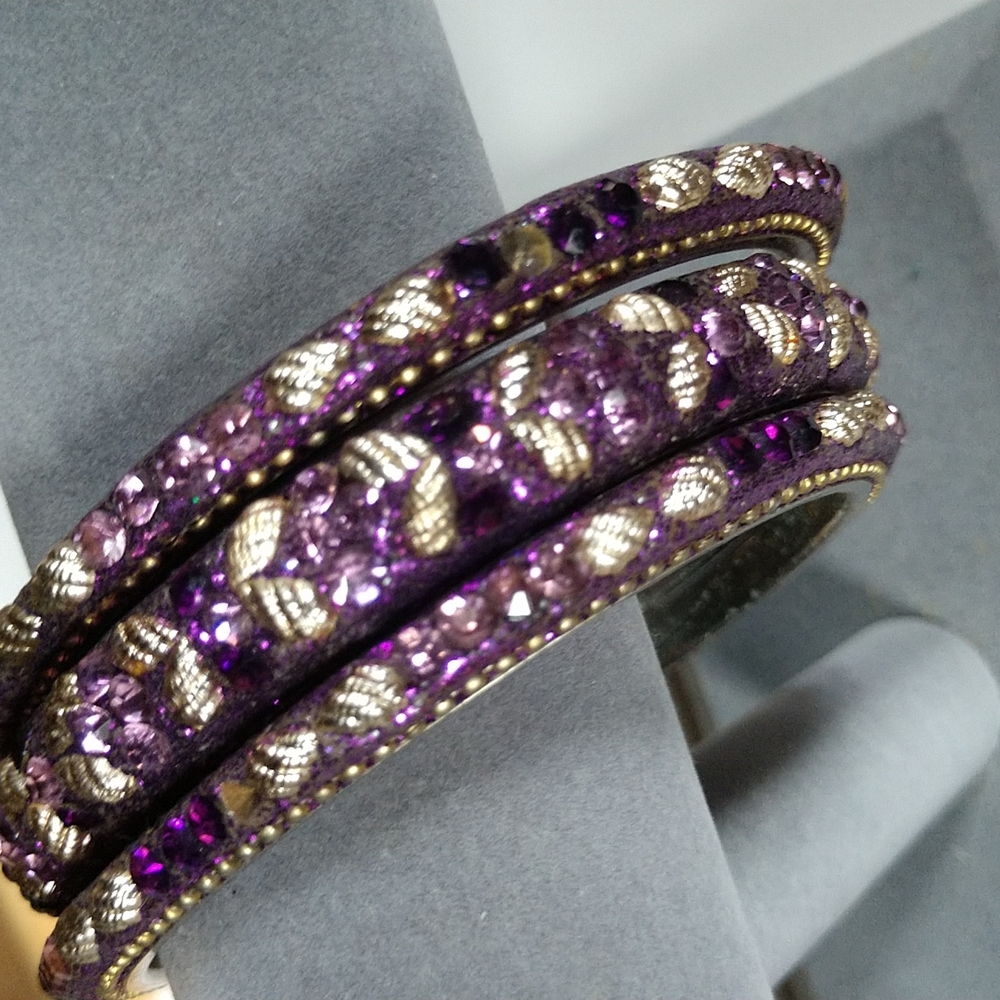 SET Swavorski Crystal Bangle Set of 3 GORGEOUS